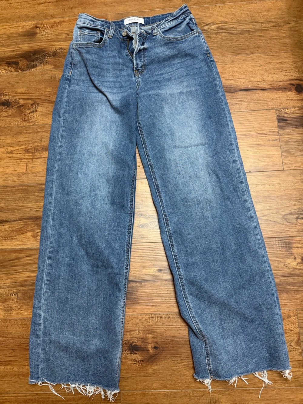 High-Rise Wide Leg Jeans in Medium Blue — Unbranded